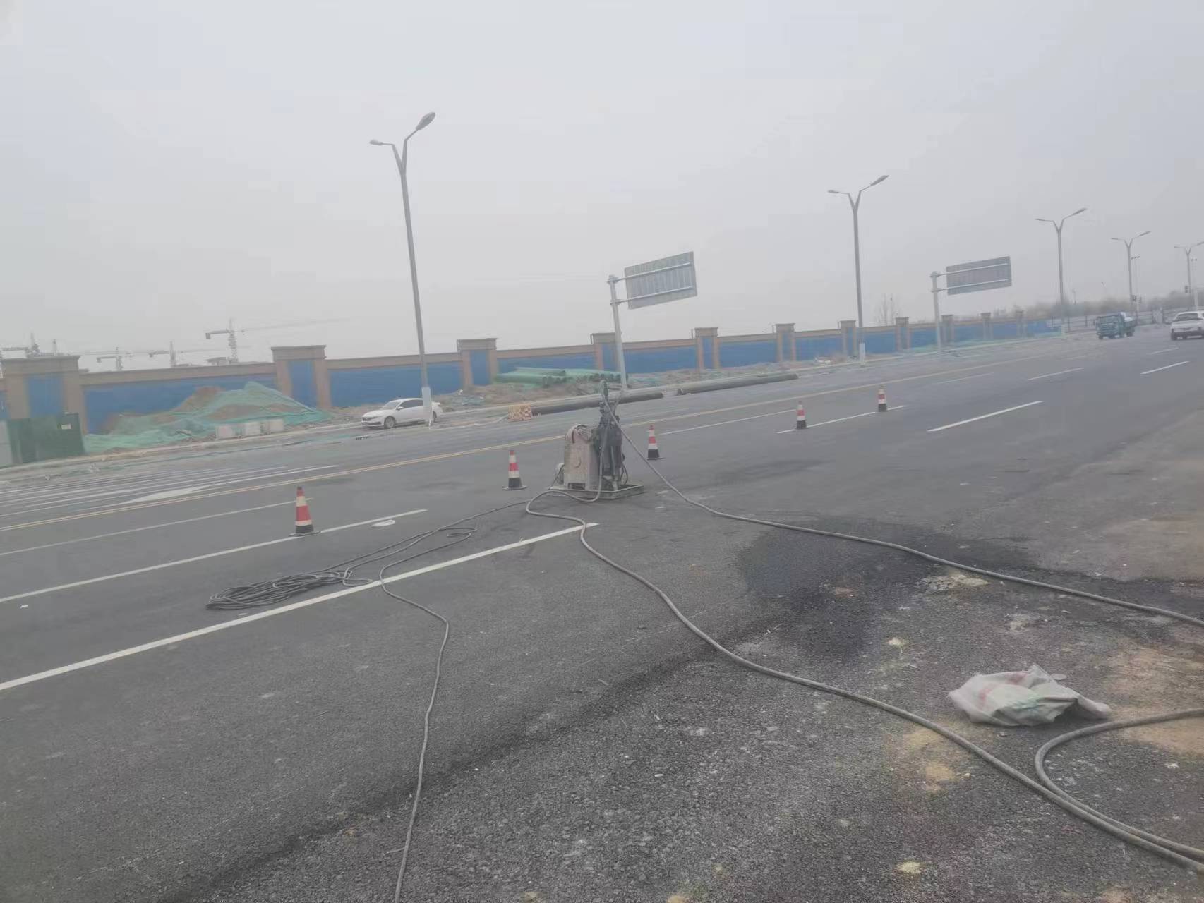 会山镇马路注浆